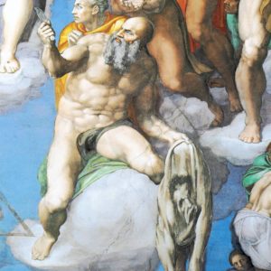 Автопортрет Микеланджело на снятой коже Святого Варфоломея портрет Пьетро Аретино